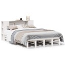 Seng med bokhylle uten madrass hvit 150x200 cm heltre 3323879