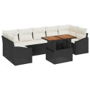 vidaXL Hagesofa Set 8 stk. Svart og krem
