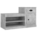 vidaXL Skoskap betonggr? 100x42x60 cm konstruert tre