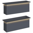 vidaXL Hageplantekasse med LED 2 stk. Antrasitt 30 x 100 x 30 cm Stål