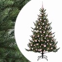 vidaXL Kunstig juletre med julekuler 240 cm 300 LED-lys Varmhvit