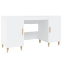 vidaXL Skrivebord hvit 140x50x75 cm konstruert tre