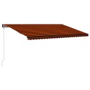 vidaXL Elektrisk Markise 6 x 3 m Oransje og brune horisontale striper