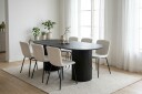 Kopparbo spisegruppe oval 180 cm svart med 6 Katy spisestoler   Svart