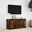  TV-benk med LED røkt eik 100x34x50 cm konstruert tre 852212
