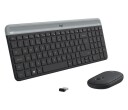 Logitech Slim Wireless Combo MK470 - tastatur- og mussett - QWERTZ - Sveitsisk - grafitt Inn-enhet