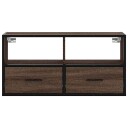  TV-benk brun eik 80x31x39,5 cm konstruert tre og metall 8721102839825