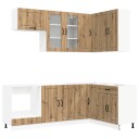 vidaXL Kjøkken enhet LUCCA 8 pcs Artisan eik Konstruert tre