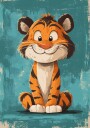 Happy Tiger Cub Plakat / 70x100