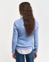 Gant Kabelstrikket bomullsgenser med stretch CLEAR SKY L