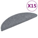 vidaXL Selvklebende trappematter nålestempel 15 stk 56x17x3cm lys grå
