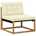 vidaXL Ute Midt Sofa Massiv akasietre og Textilene Naturlig