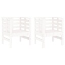  Hagestoler 2 stk hvit 61,5x53x71 cm heltre furu