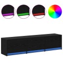  TV skap med skuff Svart eik 162,5 x 34 x 40 cm Konstruert tre