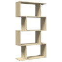 Romdeler bokhylle 4 lag sonoma eik 70x24x129 cm konstruert tre