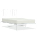 vidaXL Sengeramme i metall med hodegavl hvit 107x203 cm 8721012212411