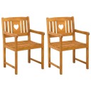  Utendørs benk 2 pcs Naturlig 56 x 55,5 x 90 cm Solid akasietre