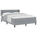  Box Spring Seng med Madrass Lysegrå 140x190 cm Stoff