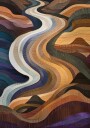Flowing Abstract Fabric Design Plakat Plakat / 30x40cm