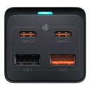 Baseus GaN3 Pro 65W Strømskinne med 2xUSB-A og 2xUSB-C Svart