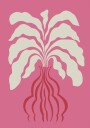 Minimal Leaf and Vase Plakat Plakat / 40x50cm