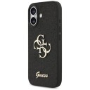 Guess Fixed Glitter 4G Metal Logo Mobildeksel for iPhone 17 Svart
