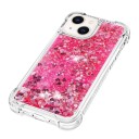 Trolsk Mobildeksel med Flytende Glitter Hjerter (iPhone 15) Sølv