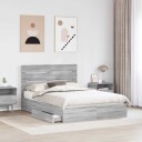 Seng med Oppbevaring Grå Sonoma 140 x 200 cm Konstruert tre