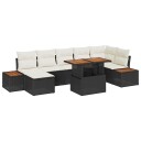 vidaXL Hagesofa Set 8 stk. Svart og beige