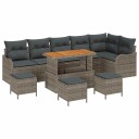 vidaXL Hagesofa Set 10 stk. 9-Antall seter Grå