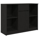  Skjenk med skuff svart eik 101x35x76 cm konstruert tre