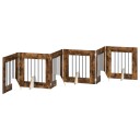 Vidaxl Foldbar Hundegitter Med Stativer 6 Stk. Røkt Eik 362 cm