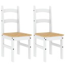 Spisestoler 2 stk hvit 40x46x99 cm heltre furu