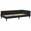  Hjørnesengramme med hodegjerde Svart 90 cm x 190 cm Fløyel