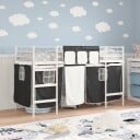  Kiddos Loft Senge Ramme med Gardiner Hvit og svart 100 x 190 cm