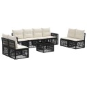 vidaXL Hagesofa Set 9 stk. Svart og Kremhvit polyrotting