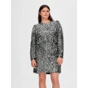 Selected Femme Colyn LS Short Sequins Dress Silver 38