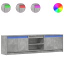  TV-benk med LED betonggrå 180x34x50 cm konstruert tre 8721158342607