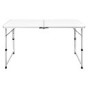 Sammenleggbart campingbord høydejusterbar aluminium 120x60cm