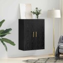  Veggskap Veggmontert Svart 69.5 x 34 x 90 cm Konstruert tre