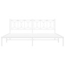  Sengeramme i metall med sengegavl hvit 200x200 cm 8721102644474