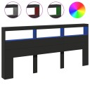  Hodegavl skap med LED svart 220x17x102 cm 8721012465404