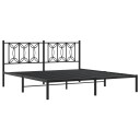  Sengeramme i metall med sengegavl svart 183x213 cm 8721102643965