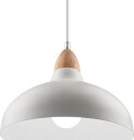 Home Décor BIRK Hvit Ø24cm pendel   E27 sokkel 2m ledning metall / tre