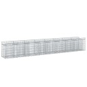 vidaXL Gabion hevet seng 2 stk. 400 x 50 x 60 cm Galvanisert stål Sølv