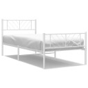 vidaXL Sengeramme i metall med hode- og fotgavl hvit 107x203 cm 8721012190214