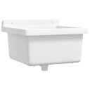  Veggmontert servant hvit 40x40x24 cm harpiks