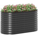 Høybed av stål plantebed kaldramme hagebed stabelbar blomsterkasse plug in plantekasse 160 x 80 x 80 cm grønnsaksbed for