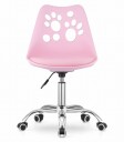 Stol PRINT økoskinn roterende krom base Rosa