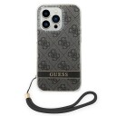 Guess Hardt Deksel til iPhone 14 Pro 6,1" med 4G Print Stropp Svart
